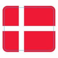 Etiket Dansk flag 30x26mm med frostlim