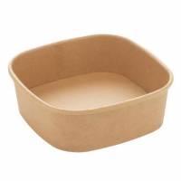 Bowle firkantet 130x130x43 mm 400 ml Kraft med PE Brun