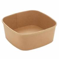 Bowle firkantet 170x170x65 mm 1200 ml Kraft med PE Brun