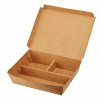 Boks 3-rum 208x172x50 mm karton med PE Brun