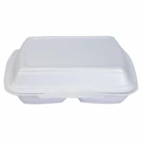 Termobakke 2-rum 247x198x75 mm H&aelig;ngslet l&aring;g XPS Hvid HP 4/2 TT