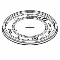 Plastl&aring;g &Oslash;115 mm Flad med kryds transparent til papb&aelig;ger 44 oz 100 cl