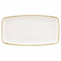 Tallerken Stonecast Rekt. 34.5x18.5cm Porcel&aelig;n Vanilje