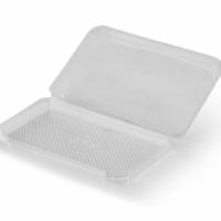 P&aring;l&aelig;gsbakke 200x126x21 mm med h&aelig;ngslet l&aring;g APET Klar