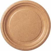 Paptallerken rund &Oslash;18cm coated kraft SC detail pakning Brun