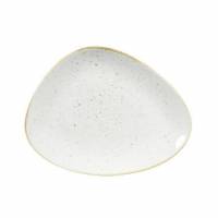Tallerken Stonecast 26.5x20.5 cm trekantet Porcel&aelig;n Vanilje