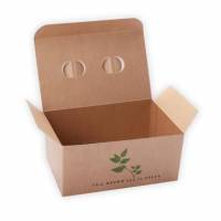 Pommes Frites &AElig;ske L140xB90xH65mm Pap med tryk og l&aring;g Brun