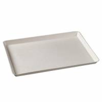 Bakke platte 271x185x20 mm stor Kanopee bagasse af sukkerr&oslash;r Hvid