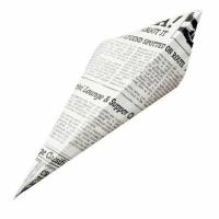 Pommes Frites Kr&aelig;mmerhus B210xH295mm Papir/PE 50+15gr Hvid/Old News