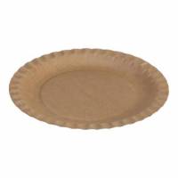 Paptallerken flad rund 180mm Kraft Brun