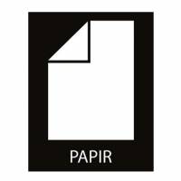 Piktogram papir L120xB75mm hvidt uden baggrund