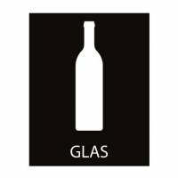 Piktogram glas L120xB35mm hvidt uden baggrund