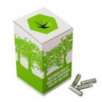 Papkasse L123xB125xH210 mm gr&oslash;n til brugte batterier