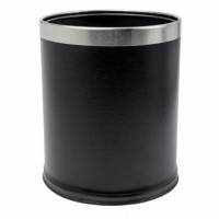 Papirkurv 10 ltr L&aelig;derlook Sort