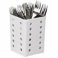 Bestikbeholder 105x105x140mm plast hvid