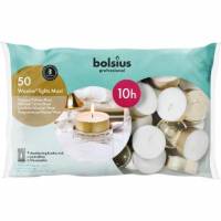 Fyrfadslys stor &Oslash;6cm Br&aelig;ndetid 10 timer Guld 50 stk