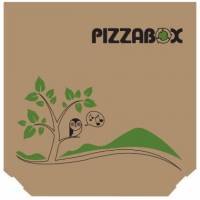 Pizza&aelig;ske TWK/242/E Treviso L29xB29xH3cm brun med tryk Pizzabox