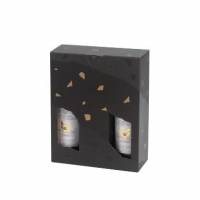 Vinkarton L24.6xB8.5xH36cm Pap med med vindue sort til 3 flasker