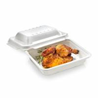 Bakke 1-rum L227xB178xH43mm&nbsp;menubakke bagasse hvid biocoated