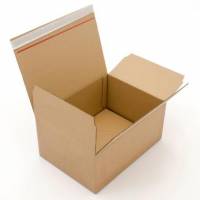 Papkasse L380xB285xH285/245/205mm med Easy open Peal & Seal brun