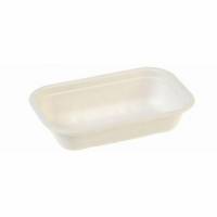 Bakke Rektangul&aelig;r 1000ml L22.9xB15.3xH5.7cm Bagasse Bionedbrydelig Hvid