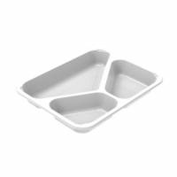 Bakke 3-rum C2227-3A 405/210/155ml L227xB178xH30mm CPET Hvid