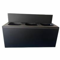 Affaldsstativ v&aelig;goph&aelig;ngt 3 delt 3x20ltr L1070xB315xH495mm med l&aring;g Sort