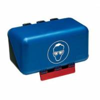 Brilleetui Secu-Box Mini ABS bl&aring; til opbevaring af sikkerhedsbriller p&aring; v&aelig;g