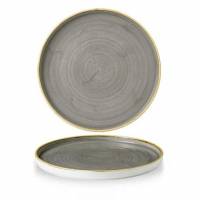 Tallerken Stonecast &Oslash;15,7xH2cm Flad Med kant Porcel&aelig;n Gr&aring;