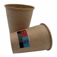 Kaffeb&aelig;ger Pap &Oslash;90xH110mm 30cl 12oz Rippled Light Brun