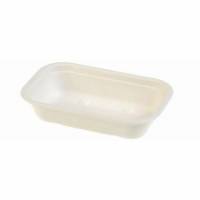 Bakke 1-rum Rektangul&aelig;r 500ml L205xB130xH45mm Bagasse Hvid