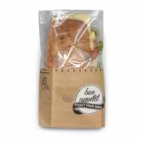 Sandwichpose Str. XL L13xB28xH13cm Papir/PET PEFC Brun/Klar