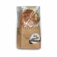 Sandwichpose Str. S L130xB150xH130mm Papir/PET Brun/Klar