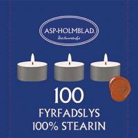 Fyrfadslys Br&aelig;ndetid 6 timer &Oslash;38xH17mm Stearin Hvid