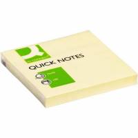 Notesblok Q-Connect 100-pak L7.6xB7.6cm Med Lim Gul
