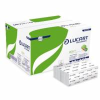 H&aring;ndkl&aelig;deark Lucart Eco M-Fold 2-lag L22.5xB32xD8cm Mix Hvid