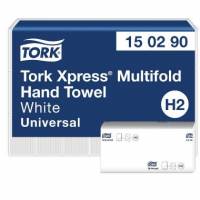 H&aring;ndkl&aelig;deark Tork Xpress H2 Multifold 2-lag L25,5xB19,6xD8cm 100\%genanvendt Hvid
