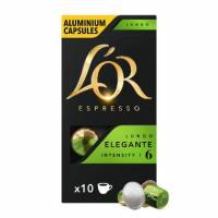 Kaffekapsel L'OR Lungo Elegante 10 kaps/pk Styrke 6