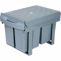 Affaldsbeholder V-Part 2x8 ltr Gr&aring; Plast m. Udtr&aelig;k