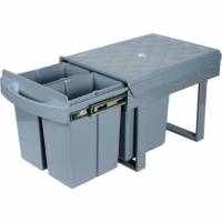 Affaldsbeholder V-Part 3x8 ltr Gr&aring; Plast m. Udtr&aelig;k