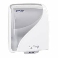 Dispenser H&aring;ndkl&aelig;derulle Lucart Identity Touch Free Plast Hvid Ber&oslash;ringsfri