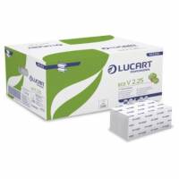 H&aring;ndkl&aelig;deark Lucart Eco V-Fold L25xB21xD10,5cm 2-lags Ecolabel Hvid