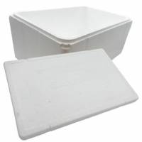 Termokasse 1/1GN 40 ltr L60xB40xH25cm EPS med L&aring;g Hvid SAMPAK