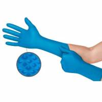 Handske MICROFLEX&reg; 93-283 str 11.5-12 mega texture nitril 300mm pudderfri Bl&aring;