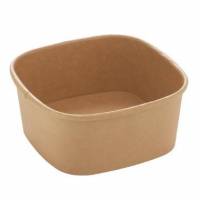Bowle firkantet 130x130x56 mm 600 ml Kraft med PE Brun