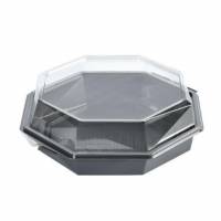 Multiboks Octaview 1-rum 1292ml 230x230x80mm med L&aring;g APET Gr&aring;/Klar