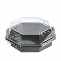 Multiboks Octaview 1-rum 190x190x80 mm med L&aring;g rPET Gr&aring;/Klar