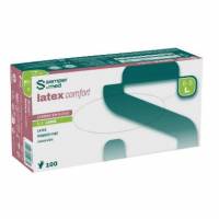 Handske Engangs Sempermed Comfort str L Latex uden Pudder Hvid AQL 1.5