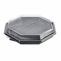Multiboks Octaview 1-rum 230x230x50 mm med L&aring;g PS Sort/Klar