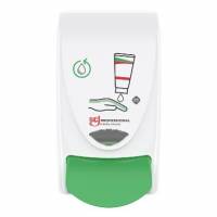 Dispenser Restore Manuel Plast hvid/gr&oslash;n til 1ltr creme patron
